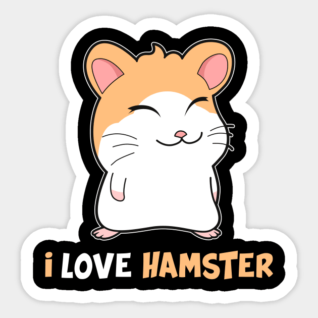 I Love Hamster Sticker by Imutobi